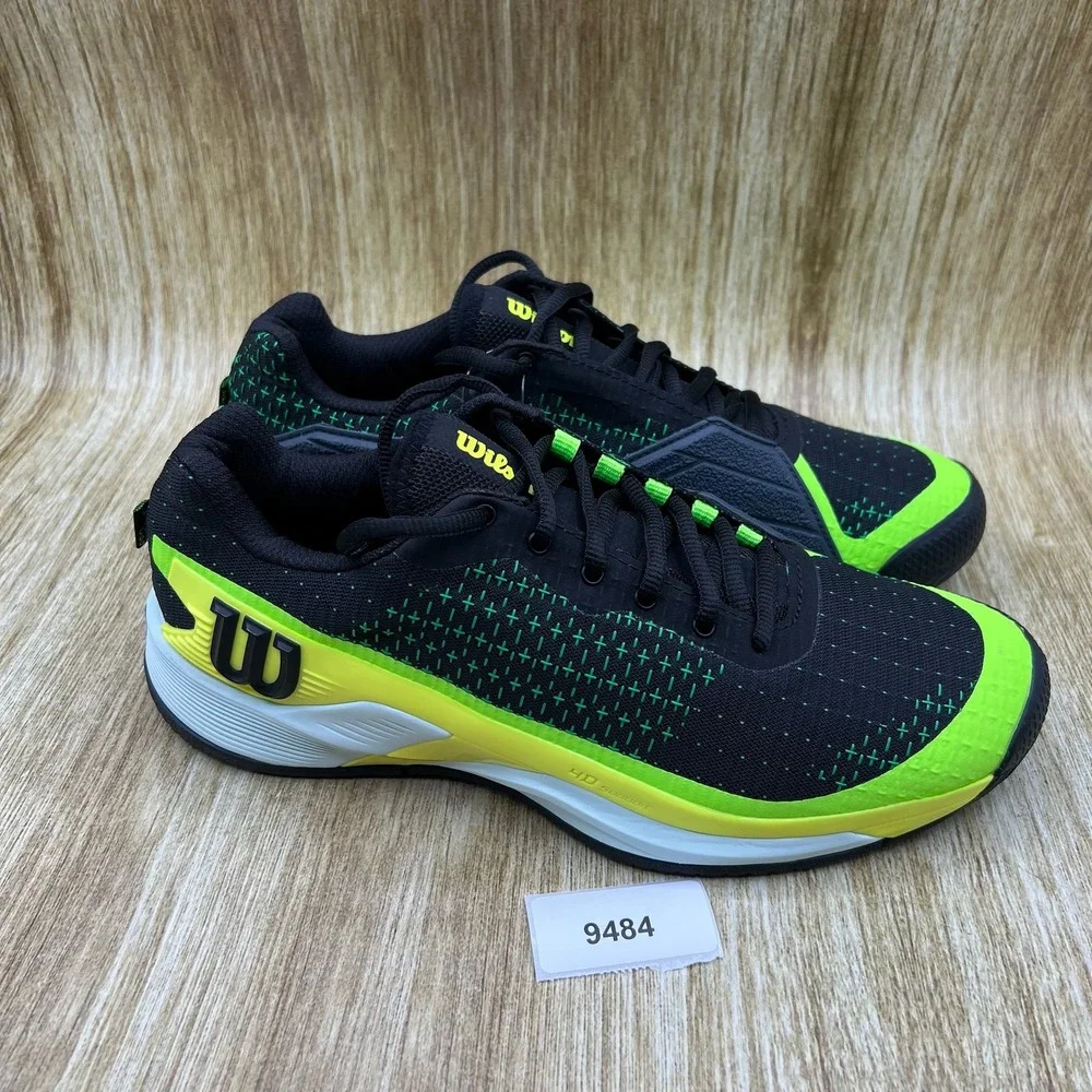 Wilson Rush Pro Extra Duty Mens Size 8.5 Black Lime Green Court Tennis Shoes NEW